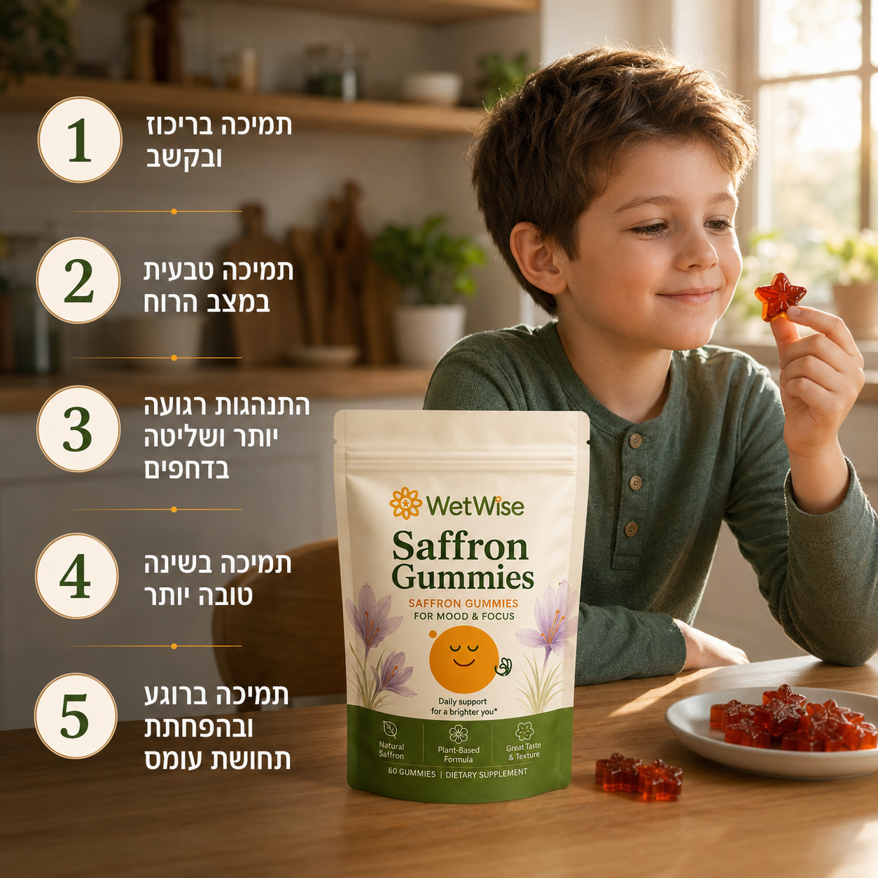 WetWise סוכריות גומי עם זעפרן