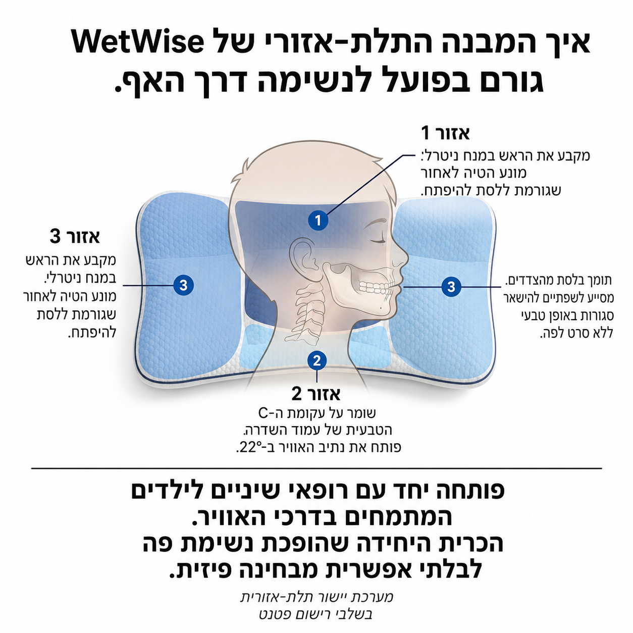 WetWise SleepNest - כרית אורטופדית לילדים